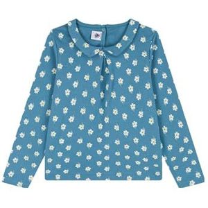 Petit Bateau T-shirt met lange mouwen voor meisjes, blauw polchon/meerkleurig, 5 Jaren