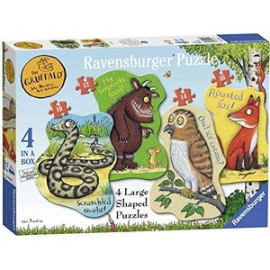 RAVENSBURGER 135334 Gruffalo 7018 Grüffelo – 4 grote puzzels (10, 12, 14, 16 stukjes) voor kinderen vanaf 3 jaar, meerkleurig, verschillend