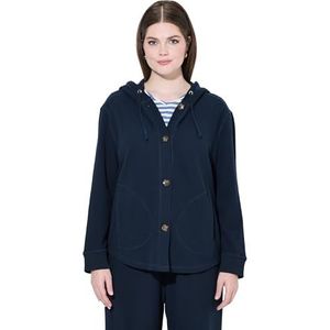 gs1 data protected company 4069787000005 Dames Waffle Pique Sweatjack met capuchon Sweatshirt, marineblauw, 42-44