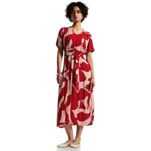 Street One Maxi-jurk voor dames met print, Glory Red, 42