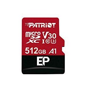 Patriot memory PEF512GEP31MCX 512 GB EP V30 A1 micro SD card SDXC voor Android mobiele telefoons en tablets, 4K-video-opname Extreem vermogen