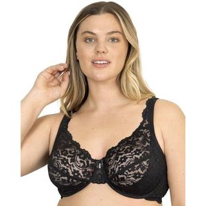 Smart & Sexy Women's Plus Size Signature Lace Unlined Underwire Bra with Added Support, Black Hue, 42DD