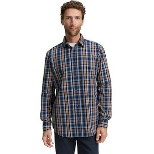 TOM TAILOR - Overhemd - Navy - Geruit - Lange Mouw