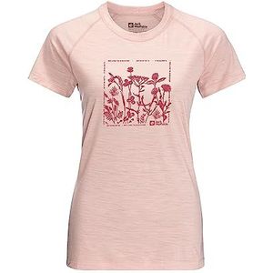 Jack Wolfskin Kammweg T-shirt Smoke Pink, XS dames, rookchroom, XS