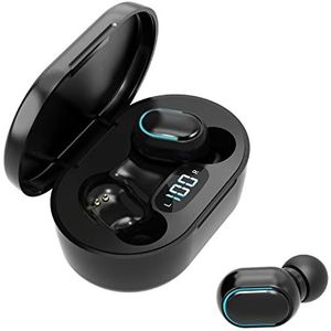 ZHUTA Bluetooth-hoofdtelefoon, draadloos, IPX7, waterdicht, lcd-display, touchscreen-bediening, geïntegreerde microfoons, USB-C touch, 25 uur speeltijd, zwart