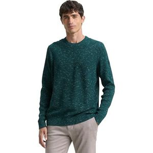 TOM TAILOR heren trui, 39343 - Petrol Multicolor Space Dye, XL