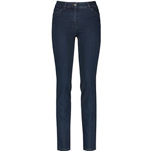 Gerry Weber Dames 5-pocket jeans straight fit korte maat effen korte maat, donkerblauw (dark blue denim), 44 NL Kort