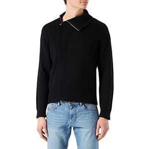 Sisley Mens L/S 127NS5007 Cardigan Sweater, Black 100, L
