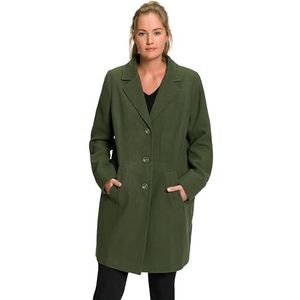 Ulla Popken 812182 Damesjas, grote maten, plus-size, wollook, structuur, reverskraag, zwart, 62/Grote Maten