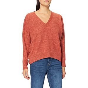 Superdry Dames Studios Slouch Vee Knit Pullover Sweater, Burnt Brick, 42