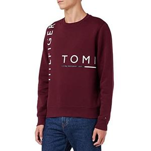 Tommy Hilfiger Heren Grafisch Off Plaatsing Sweatshirt, Deep Rouge, M, Diepe Rouge, M