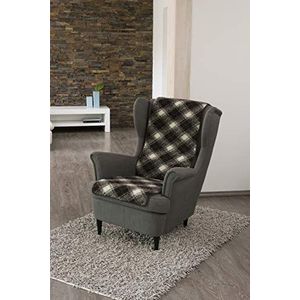 Scheerwollen fauteuil of bank loper, tartan, pool van 100% scheerwol, afmetingen ca. 160 x 50 cm