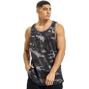 Urban Classics Heren tanktop Camo mesh tanktop, casual tanktop voor mannen, camouflage-print, maten XS-5XL, camouflage (dark camo), M