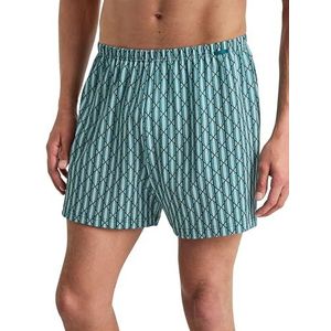 Calida Prints Jersey-boxershorts voor heren, zonder gulp, met stof beklede tailleband, van 100% katoen, aquamarijn, 50