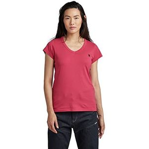 G-STAR RAW dames T-Shirt Eyben Stripe Slim V-hals Top, Roze (Bright Bazooka 4107-7178) , XS