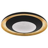EGLO Canicosa 2 Led-plafondlamp, 2 lichtpunten, plafondlamp van slagmetaal, kunststof in zwart, goud, met afstandsbediening, kleurtemperatuurveranderi