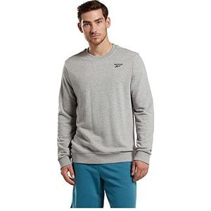 Reebok Heren Linker Borst Crew Sweatshirt, Medium Grijs Heide, XS, Medium Grijs Hei, XS