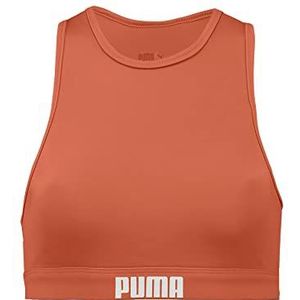 PUMA Dames Swimwear Racerback Bikini Top, chili poeder, L