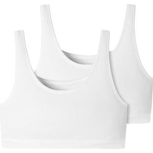 Schiesser Dames 2-pack bustier biologisch katoen - 95/5 Organic, Wit_174926, 42