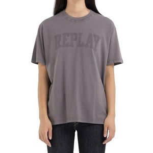 Replay T-shirt voor dames, regular fit, 093 antraciet, XL