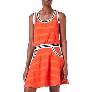 Love Moschino Dames Gestreepte Jacquard French Terry Dress, oranje, 42 NL