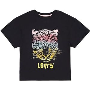 Levi's Lvg Leopard Oversized T-shirt voor meisjes 4ej136 T-shirt, Kaviaar, 12 jaar