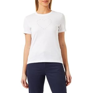 ONLY Onljulia S/S Embellisment Heart Top JRS T-shirt voor dames, Helder wit/detail: strasssteentjes, XS