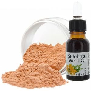 Veana Mineral Make Up Foundation 6g Premium St. Johns Woord Olie 15ml - voor vette en gemengde huid, voor acne, dermatosen, neurodermitis. Antibacterieel, regenererend, rustgevend. Nuance Natural