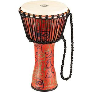 Meinl Percussion PADJ1-M-G African Djembe met geitenvacht, Travel Series, Rope Tuned, 25,40 cm (10 inch) diameter (medium), pharao's script