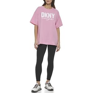 DKNY Dames Bold Script Logo Oversized T-shirt, Bubblegum, XS, Bubblegum, XS