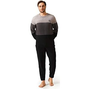 DAVID ARCHY heren pyjama sets zacht pluche fleece heren nachtkleding, warme heren pyjama van fleece voor mannen, comfortabele heren pyjama set