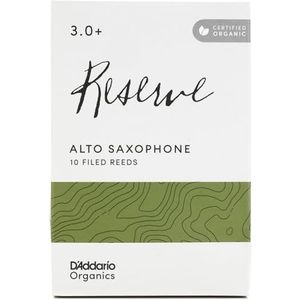 D'Addario Organic Reserve Altsaxofoon Riet - Sax Riet - Individueel verzegeld - 3.0+ Sterkte, 10 Pack