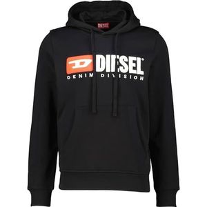 Diesel S-Ginn-Hood-DIV Sweatshirt voor volwassenen, uniseks, Zwart Zwart Zwart, XS