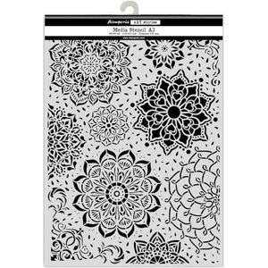 Stamperia - Big Stencil A3 for Scrapbooks, Albums, Cards, Bullet Journalling, and More, Flexible Material, Easy to Clean, Perfect for Hobbies, Crafts and Gifting (Art Stories, Mandala)