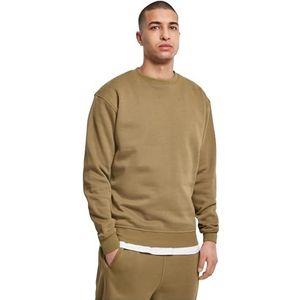Urban Classics Heren sweatshirt Crewneck fleece sweatshirt, casual sweatshirt voor mannen, losse pasvorm, verkrijgbaar in vele kleurvarianten, maten S-5XL, tiniolive, S