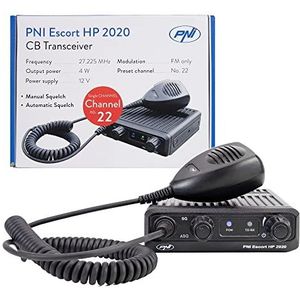 CB radiostation PNI Escort HP 2020 één enkel kanaal 22 frequentie 27.225 MHz alleen FM, zonder ruis, waarschijnlijk het stilste station.