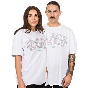 Blackskies Team Oversize Heavyweight hoodie T-shirt met flock | streetwear luxe pullover heren dames sweater sweatshirt trui met flock, T-shirt mintgroen-roze, S