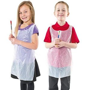 Baker Ross EV596 Wegwerpschorten (Pack van 50) Kids Halter Hals en Taille Stropdassen voor Crafting Activiteiten