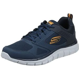 Skechers Track-Syntac Sneaker voor heren, Marineblauw lederen mesh trim, 41.5 EU