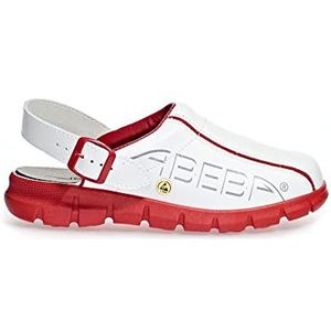 Abeba 37310 ""Dynamische"" ESD-Occupational-Clog schoen, 39, Wit/Rood, 1