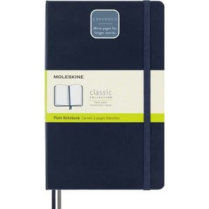 Moleskine - Classic Notebook Expanded, Plain Notebook, Hard Cover and Elastic Closure, Size Large 13 x 21 cm, Colour Sapphire Blue, 400 Pages