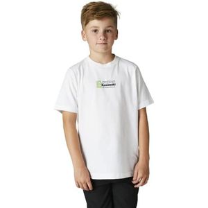 Fox Racing Kawasaki T-shirt met korte mouwen voor kinderen, uniseks, Witte kleur., M