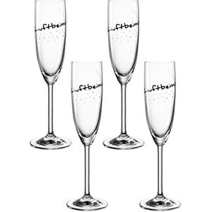 LEONARDO HOME Champagneglas PRESENTE set van 4 200 ml 'Läuftbeimir', 044518, glas, 120 milliliter