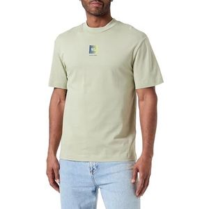 JACK & JONES Heren Jcobeech Logo Tee Ss Crew Neck Ln T-shirt, desert sage, S