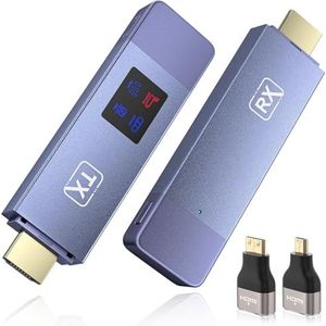 HDMI draadloze zender en ontvanger, 98 ft/30 m stabiele verbinding, 2,4G/5G draagbare draadloze HDMI met led-scherm, plug & play voor streaming video audio file van, laptop, pc naar HDTV, projector.