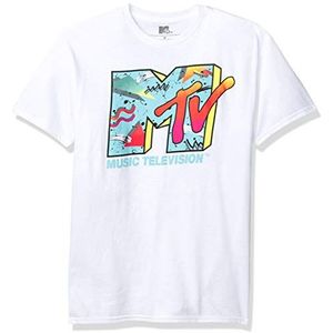 MTV Heren T-Shirt, Retro Wit, M