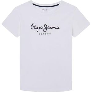 Pepe Jeans New Art N T-shirt voor kinderen, wit, 8 jaar