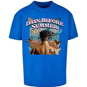Mister Tee Upscale T-shirt met opdruk 'Days Before Summer Oversize', uniseks T-shirt, oversized fit, katoen, cobalt blue, XXL