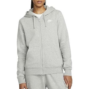 Nike W Nsw Club Flc Fz Hoodie Stadium Dk Grey Heather/White XS