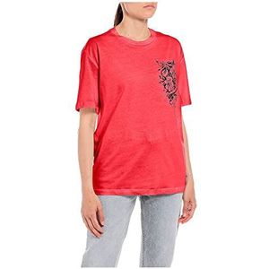 Replay Dames W3623E T-shirt, 353 RED, XS, 353 rood, XS